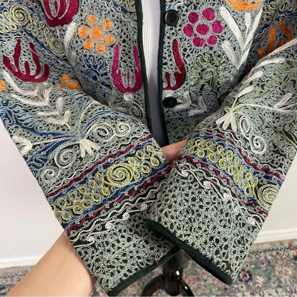 Reversible Tapestry Jacket Womens S/M Wearable Art Boho Lagenlook Colorful - Picture 5 of 16